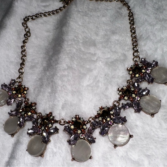 Nacar statement piece Multi-Color Crystal Stone Choker Necklace - Picture 2 of 4